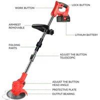 Nordara 24V Cordless Strimmer Grass Trimmer Garden Edger Weed Cutter in Red