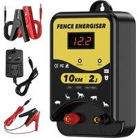 Nordara 12V Electric Fence Energiser 1.5J-2J 10km Horse Fencing Kit (12KV) in Black