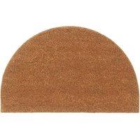 Berkfield Home Door Mat Natural Half Round 50x80 cm Tufted Coir in Brown