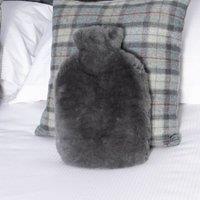 Native Natural Grey Sheepskin Hot Water Bottle
