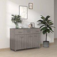 Berkfield Home Sideboard HAMAR Light Grey 113x40x80 cm Solid Wood Pine | Size: 113 x 40 x 80 cm