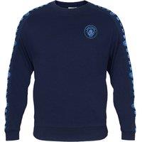 Manchester City FC Men's Adults Taped Sweatshirt in Navy | Size: Small