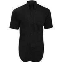 Kustom Kit Men's Short Sleeve Corporate Oxford Shirt in Black | Size: 16.5 in