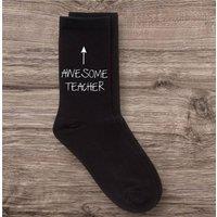 60 SECOND MAKEOVER Men's Awesome Teacher Black Calf Socks