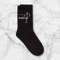 60 SECOND MAKEOVER Men's I'd Rather Be Rowing Black Calf Socks