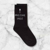 60 SECOND MAKEOVER Men's Awesome Uncle Black Calf Socks