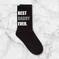 60 SECOND MAKEOVER Men's Best Daddy Ever V2 Black Calf Socks