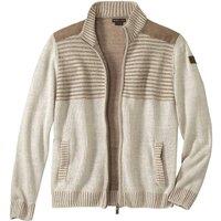 Atlas for Men Men's Knitted Faux Suede Shoulder Panels Jacket in Beige | Size: 3XL