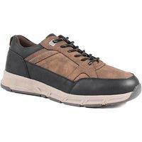 Pavers Men's Wide Fit Rugged Lace Up Trainers in Brown | Size: 10