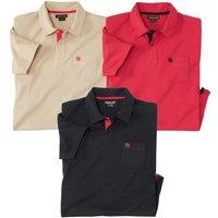 Atlas for Men Men's Polo Shirt (Pack of 3) in Beige | Size: Medium