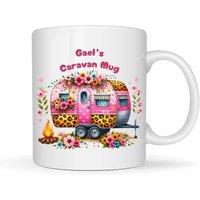 Aye Do Gifts Women's Personalised Caravan Mug Gift | Mum Sister Friend Gift in White