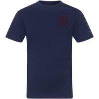 West Ham United FC Boy's Kids Cotton T-Shirt in Navy | Size: 10-11 Years