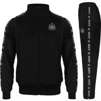 Newcastle United FC Men's Adults Jacket & Pants Tracksuit Set in Black | Size: 3XL