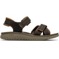 Clarks Men's Wesley Shore Taupe Flat Sandals, Two Part Sandals in Brown | Size: 6-Standard Fit