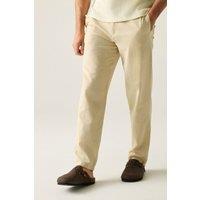 Regatta Men's Hadlin Cotton Linen Drawcord Trousers in Stone | Size: 2XL