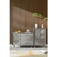 Living and Home 60x120cm MDF Slat Wall Panel with PVC Veneer & PET Backing in Walnut | Size: 60x120 cm