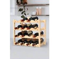 Living and Home 4-Tier Bamboo Wood Wine Rack in Natural