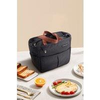Living and Home 6.5L Multi-Grid Portable Insulated Lunch Tote Bag with Adjustable Shoulder Strap in Black