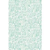 Hoopla Walls Maze Squiggle - Seafoam 10m Wallpaper in Aqua