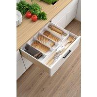 Living and Home 6-Grid Expandable 2-Layer Cutlery Tray Drawer Organiser Tableware Kitchenware Storage in White