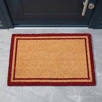 Garden Greatness Classic Duo Border Scarlet Natural Coir Doormat | Size: 45 cm x 75 cm