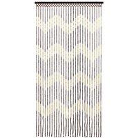JVL Provence Door Curtain - Zig Zag in Light Brown | Size: 90 cm width x 175 cm drop