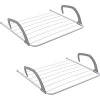 JVL Over Door Radiator Clothes Drying Airer-6M, White, Pack of 2 in White | Size: 2 Pack