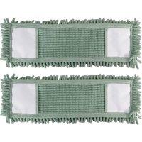 JVL Chenille Mop Replacement Cleaning Pad - Green (Pack of 2)