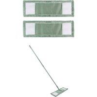 JVL Extendable Microfibre Mop with 2 Replacement Heads - Green