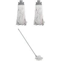 JVL String Mop with 2 Replacement Heads - Grey in Light Green