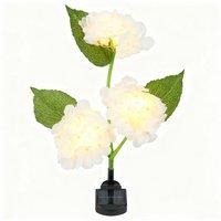 Gardenwize Solar Hydrangea Stake Light - 30 LED Garden Flower Light in White