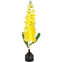 Gardenwize Solar Yellow Delphinium Stake Light - 20 LED Garden Flower Light