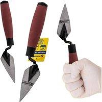 BARGAINS-GALORE 2 X 4' Pointing Trowels Handle Soft Grip Brick Joiner Bricklayer Tool