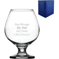 Uniqueful Personalised Engraved Any Message Bistro Brandy Glass Birthday Gift in Clear | Size: 14m