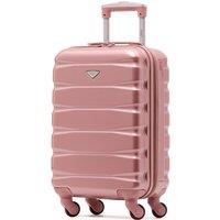 Flight Knight 55x35x20cm Cabin Carry Bag Hard Shell Suitcase 100+ Airline Approved in Rose