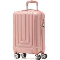 Flight Knight 55x30x20cm Cabin Carry Bag Hard Shell Suitcase 100+ Airline Approved in Rose Gold