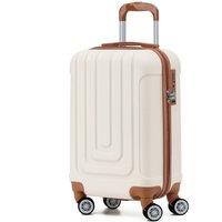 Flight Knight 55x30x20cm Cabin Carry Bag Hard Shell Suitcase 100+ Airline Approved in Cream