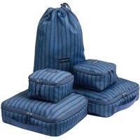 Cabin Max Classic Striped 5-Piece Packing Cube Set in Blue