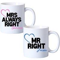 Aye Do Gifts Mr Right & Mrs Always Right Mugs Gift Set I Couples Wedding Gift in White