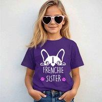 60 SECOND MAKEOVER Frenchie Sister T-Shirt in Purple | Size: 14-15 Years