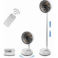 Greheywos Rechargeable Oscillating Fan 8" 7200mAh Battery Operated Pedestal Fans in White