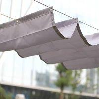 Ventryn Retractable Awning with Adjustable Polyester Material in Grey