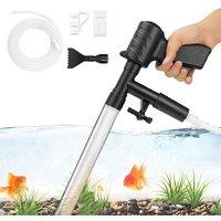 Nordara Fish Tank Gravel Vacuum Cleaner Water Change Siphon in Black