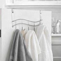 Nordara Chrome Over Door 5 Hooks Rack Coat Towel Holder in Silver