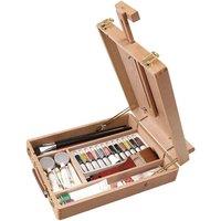 Nordara Portable Wooden Artist Easel Sketch Box Table Desk Drawer in Natural