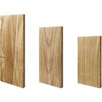 Nordara 3 Pack Floating Wall Shelves Paulownia Wood Display Rack Unit UK in Natural