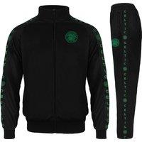 Celtic FC Boy's Kids Jacket & Pants Tracksuit Set in Black | Size: 8-9 Years