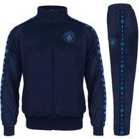 Manchester City FC Boy's Kids Jacket & Pants Tracksuit Set in Navy | Size: 8-9 Years