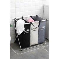 H&O Direct Large Removable Dirty Laundry Organizer Sorting Basket with Aluminum Frame in Grey