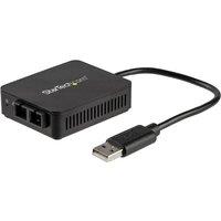 StarTech.com Usb To Fiber Optic Converter 100mbps in Black